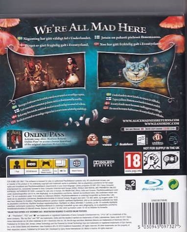 Alice Madness Returns - PS3 (B Grade) (Genbrug)